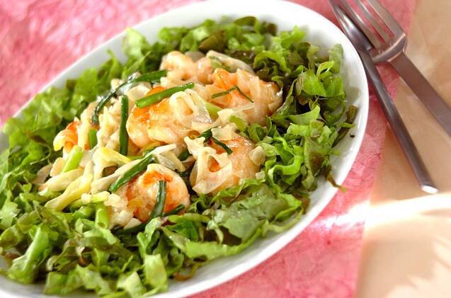 クリームエビマヨ炒め