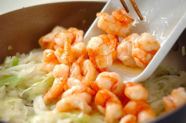 クリームエビマヨ炒めの作り方の手順8