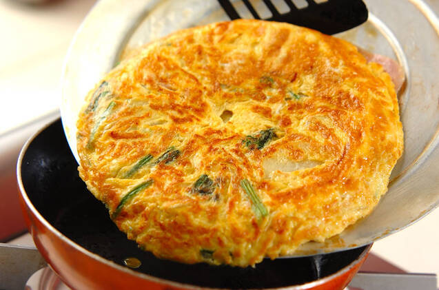 生ハム入りスパニッシュオムレツの作り方の手順6