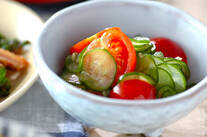 キュウリとプチトマトの和え物