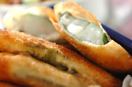 白身魚と大葉の揚げ物