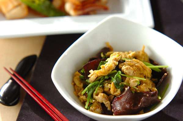 ４きくらげの卵とじ