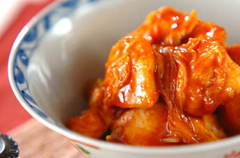 鶏と白ネギの韓国風みそ和え