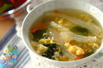 セロリと卵のスープ