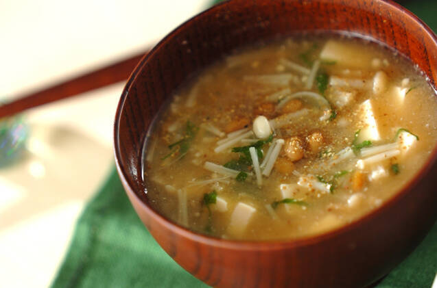 エノキ入り納豆汁