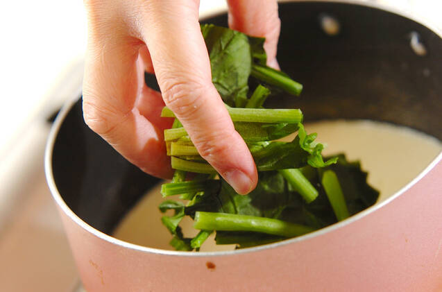 ホウレン草の豆乳スープの作り方の手順3