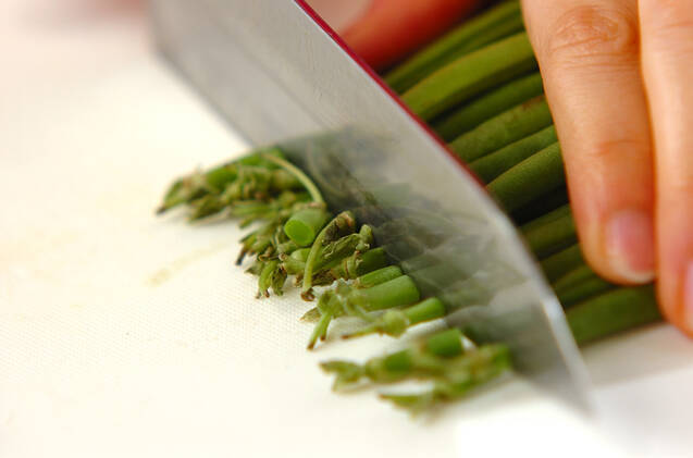 サヤインゲンのレンジ蒸しの作り方の手順1