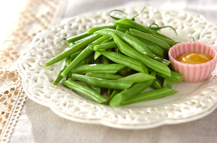 サヤインゲンのレンジ蒸し