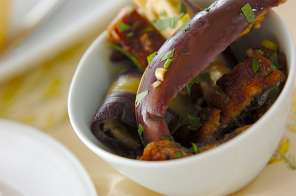 ナスとウナギのマリネ