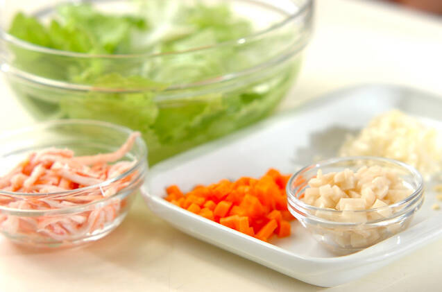 カニチャーハンの作り方の手順1