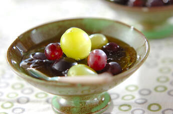 ブドウと梅酒ジュレ