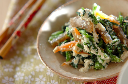 春菊とホウレン草の白和え