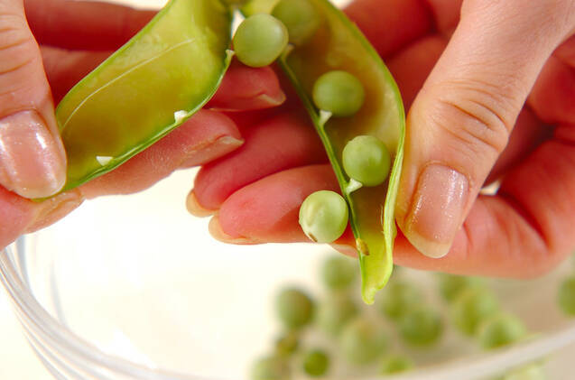 エンドウの卵とじの作り方の手順1