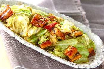 アナゴキャベツ炒め