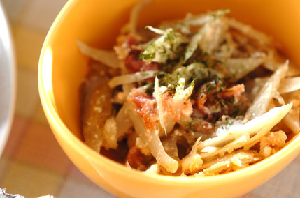 ゴボウのチーズ梅肉和え