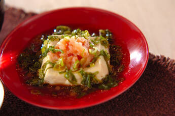 豆腐のレンジ蒸しネギダレがけ