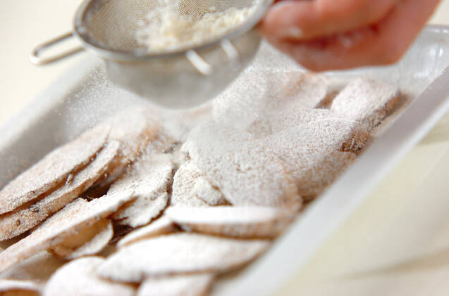 アジと新ゴボウの天ぷらの作り方の手順4