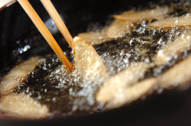 アジと新ゴボウの天ぷらの作り方の手順5