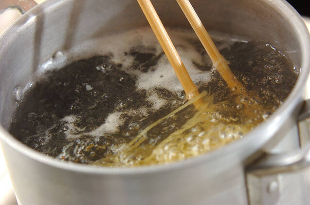 高菜のクリームパスタの作り方の手順2