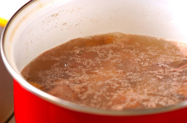 鶏肝と梅の梅酒煮の作り方の手順1