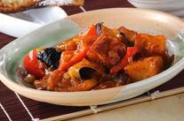 揚げナスと高野豆腐のチリソース