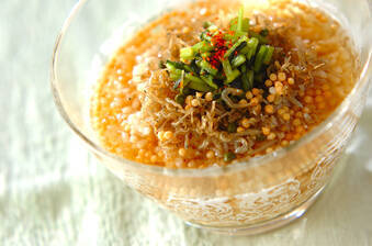 チリメン山椒の冷茶漬け