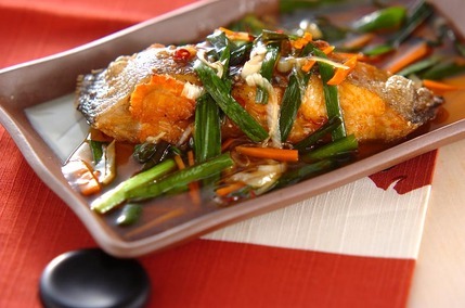 カレイの唐揚げあんかけ