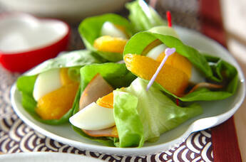 サラダ菜とオレンジのサラダ