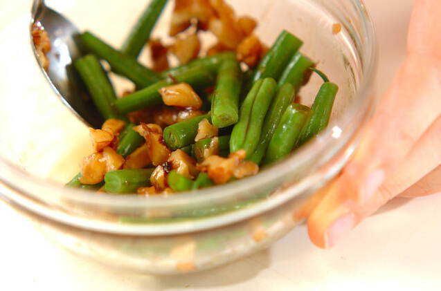 インゲンのクルミ和えの作り方の手順3
