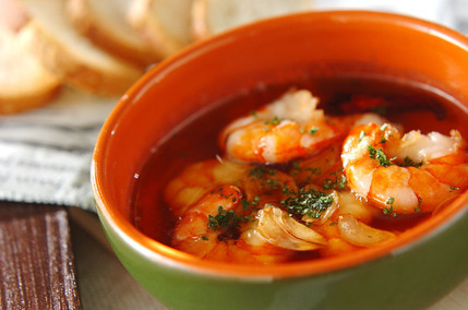 エビのアヒージョ