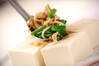 豆腐の豚キノコ炒めのせの作り方の手順2