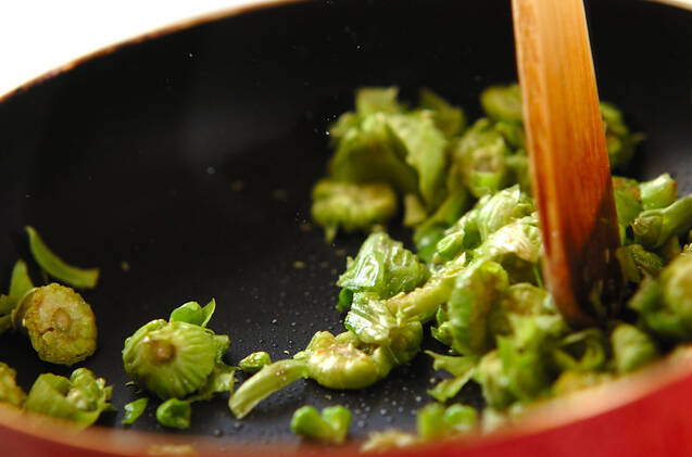 フキノトウの炊き込みご飯の作り方の手順4