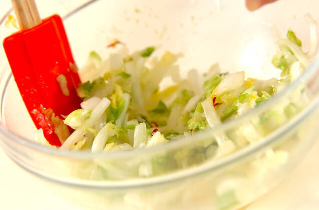 塩もみ白菜の甘酢漬けの作り方の手順4