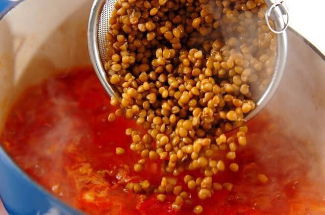 ハンバーグとレンズ豆の煮込みの作り方の手順8