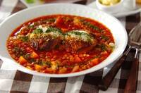 ハンバーグとレンズ豆の煮込み