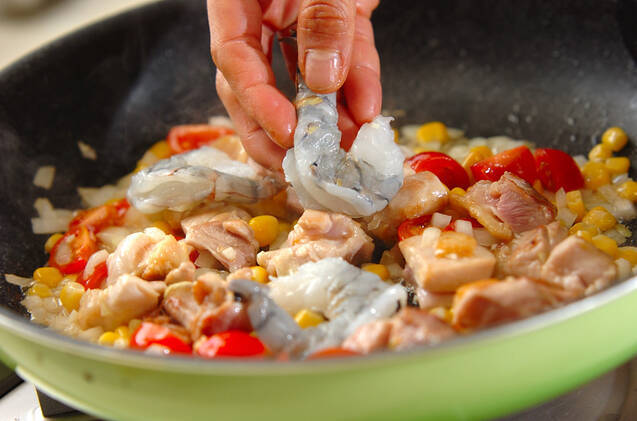 パスタでパエリアの作り方の手順12