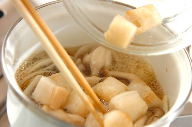 麩と天かすの卵とじの作り方の手順5