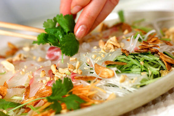 白身魚と香菜のサラダの作り方の手順6