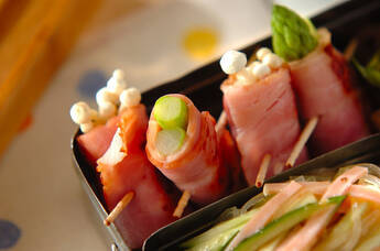 アスパラとエノキのベーコン巻き