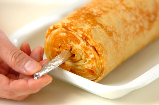 バナナメープル風味のくるくるクレープの作り方の手順7