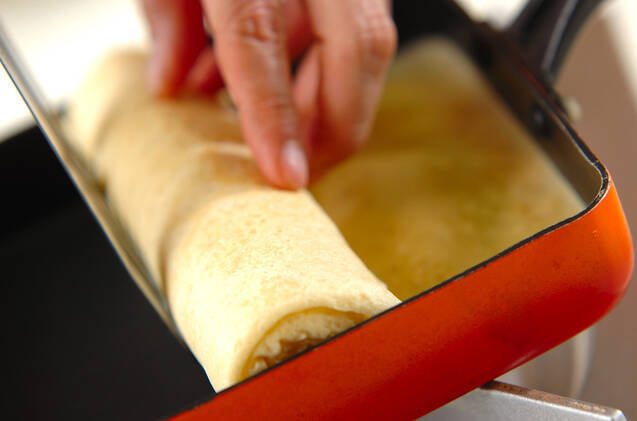 バナナメープル風味のくるくるクレープの作り方の手順6