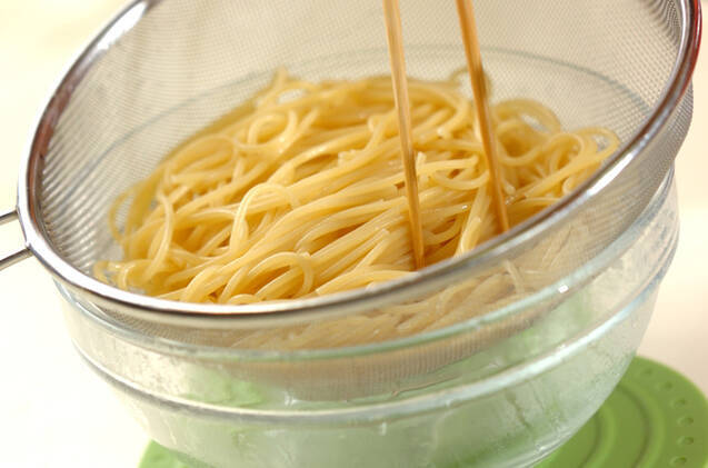 オイルサーディンの和風パスタの作り方の手順5