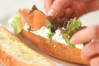 サーモンとチーズのオープンサンドの作り方の手順5
