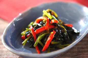 小松菜のピーナッツバター炒め