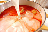 黄飯団子のトマト海鮮豆乳鍋の作り方3