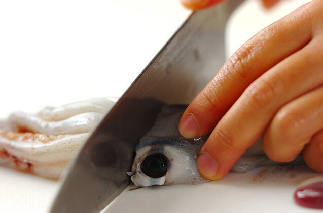 イカと小松菜のトロミ煮の作り方の手順1