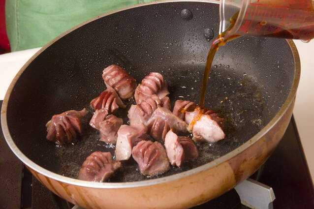 砂肝のコリコリ甘酢炒めの作り方の手順4