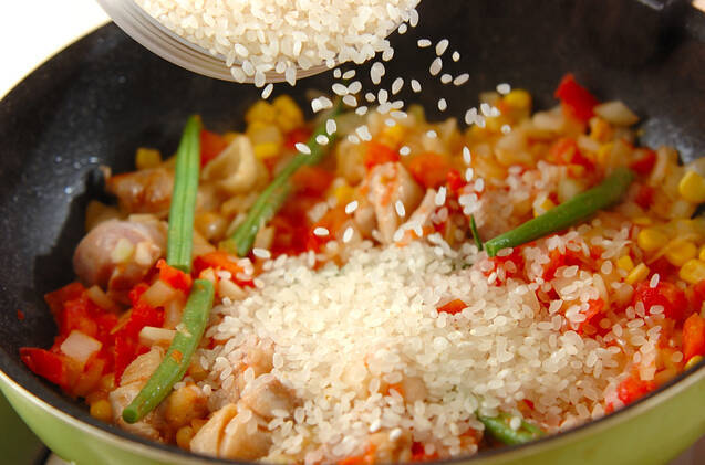 具だくさんパエリアの作り方の手順13