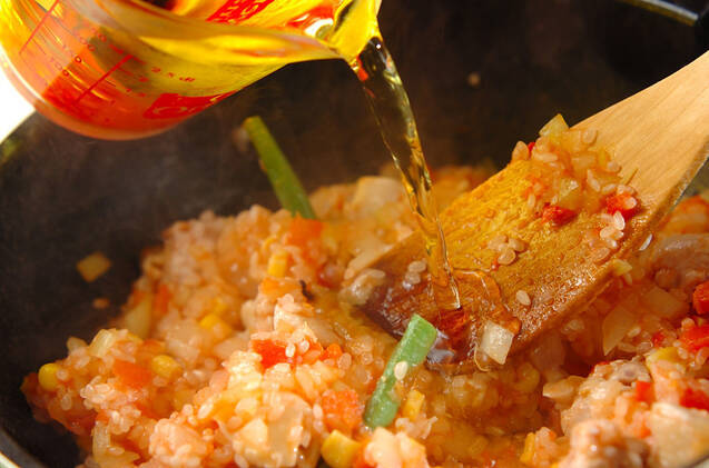 具だくさんパエリアの作り方の手順14