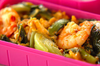 エビとチンゲンサイの卵炒め